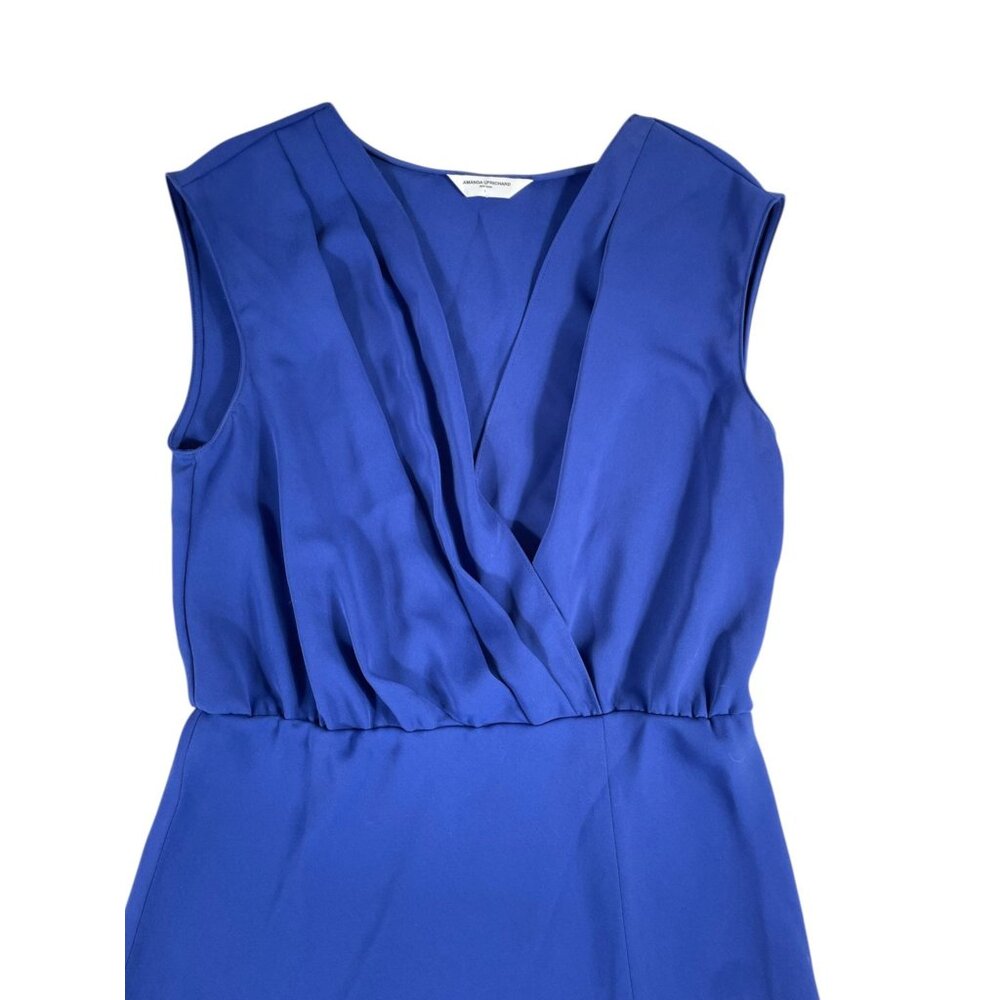 Amanda Uprichard Matthews Midi Dress Admiral Blue SZ L Wedding Guest - Picture 3 of 12